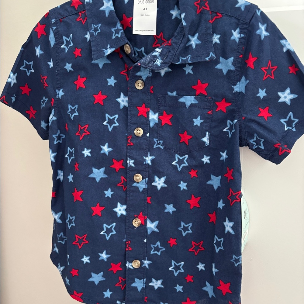 OshKosh B'gosh Blue and Red Button Down Shirt